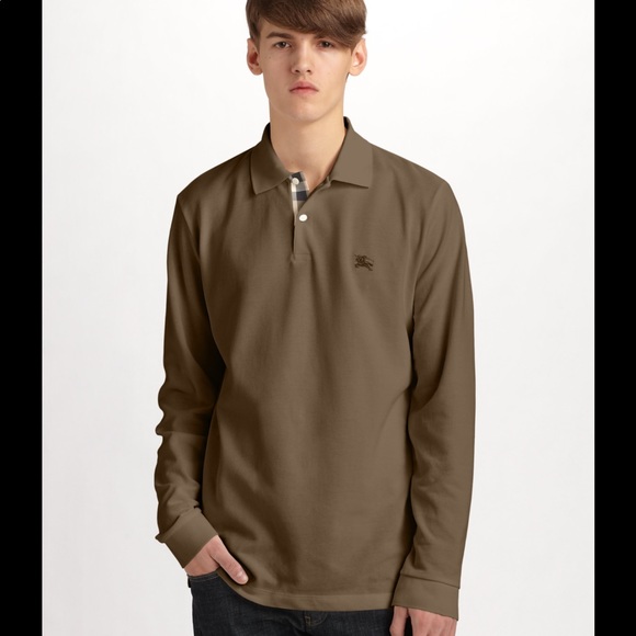 brown burberry polo shirt